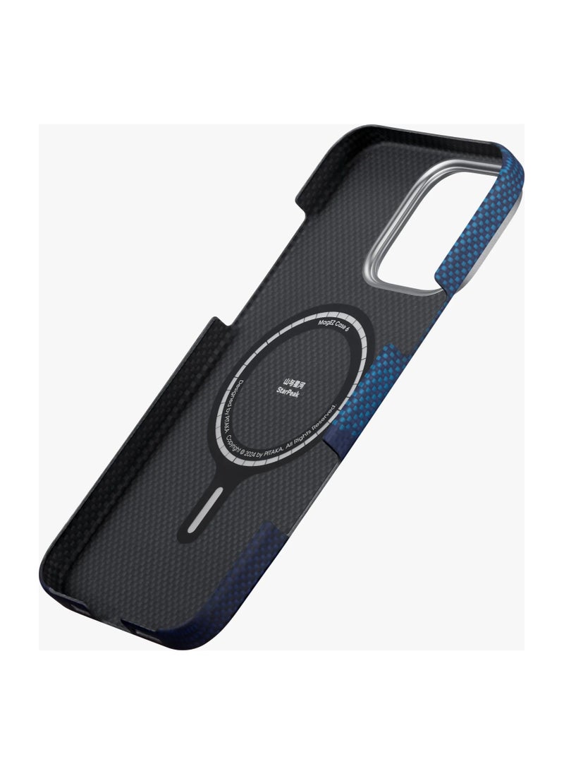 PITAKA - Tactile Woven Ultra Slim Case for iPhone 16 Pro Max with Raised Camera Lip / Woven Touch / Compatible with MagSafe / Drop and Damage Protection - Over the Horizon - Image 1