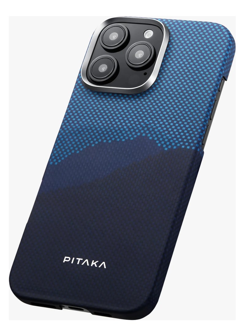 PITAKA - Tactile Woven Ultra Slim Case for iPhone 16 Pro Max with Raised Camera Lip / Woven Touch / Compatible with MagSafe / Drop and Damage Protection - Over the Horizon - Image 1