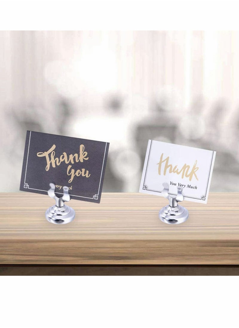 KASTWAVE - Place Card Holder, 6Pcs Paper Menu Stand, Table Number Holder Table, Memo Holder Clip, Photo Holder for Wedding Party Decorations, Food labels for Party Buffet, Stainless Steel (Silver) - Image 1