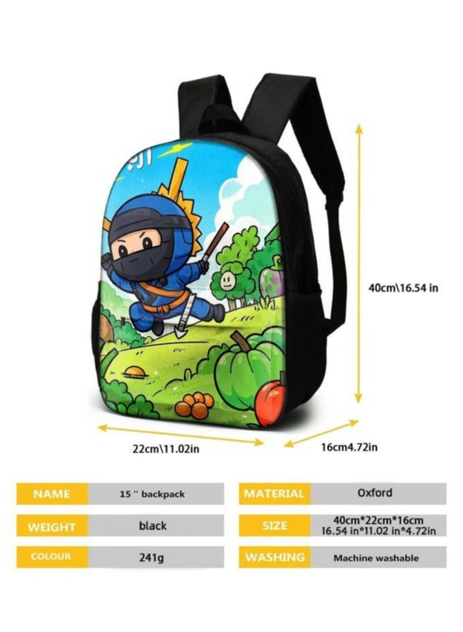 Cartoon three-piece schoolbag with front pocket - 641  - Image 5