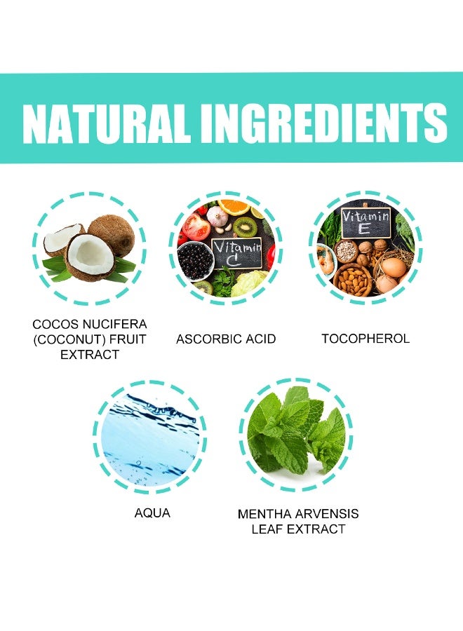 OUHOE Coconut + Mint Pulling Oil -  Fresh Breath Teeth Whitening Mint Pulling Mouthwash Natural Essential Oil Mouthwash with Tongue Scraper 100ml  - Image 3