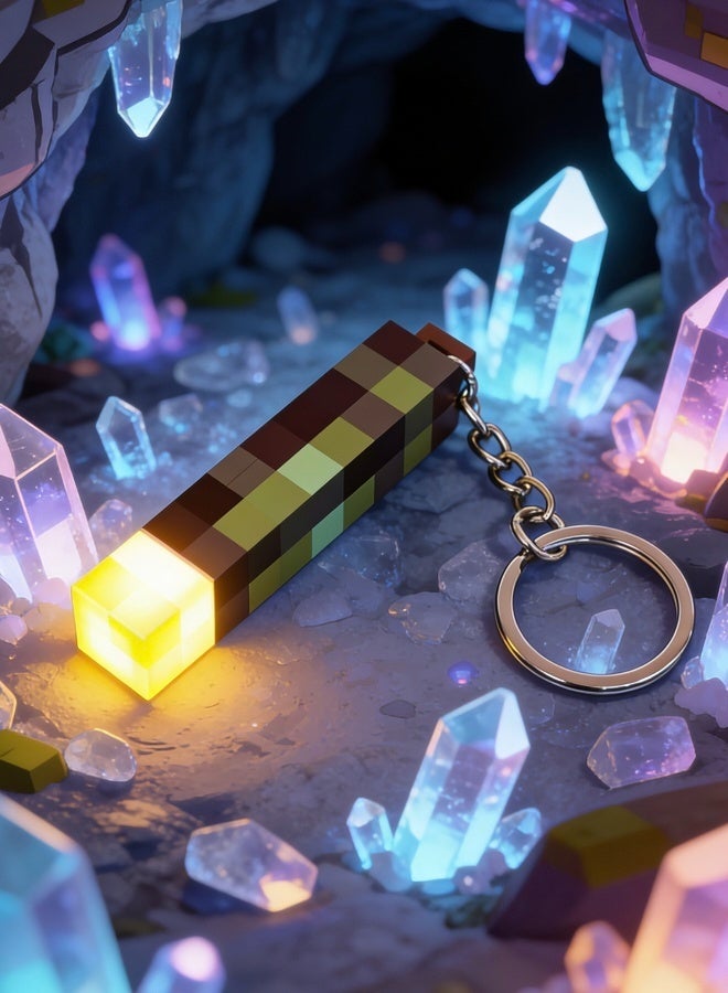 ماين كرافت مصباح تعدين 2 في 1 ومصباح ليلي LED متغير الألوان من Minecraft قابل لإعادة الشحن بجودة تصديرية مثالية لإضاءة الألعاب للأطفال - Image 4