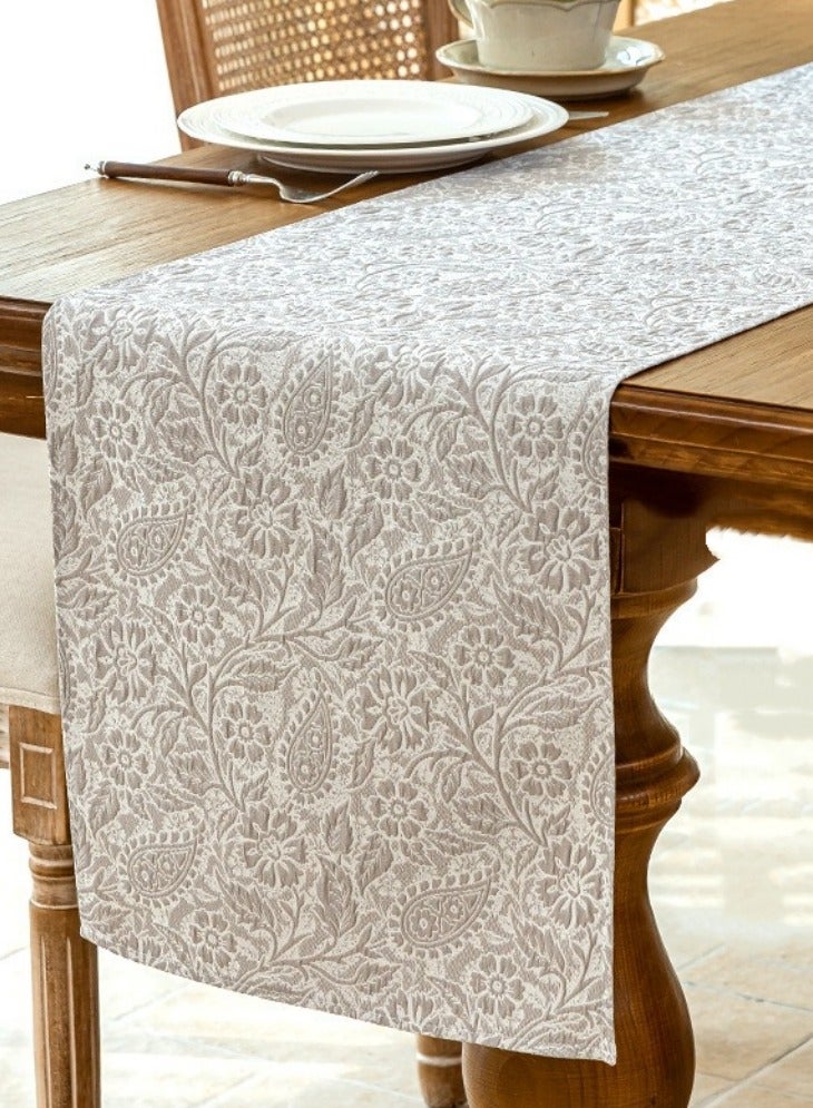New Table Runner Set Including 1 Table Runner and 4 Placemats Table Decoration Cloth Dining Atmosphere Cloth Suitable for Living Room Bedroom Study Outdoor Restaurant Balcony Children's Room Etc Light Grey  - Image 1