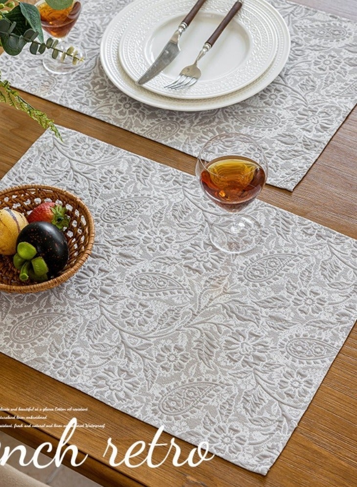 New Table Runner Set Including 1 Table Runner and 4 Placemats Table Decoration Cloth Dining Atmosphere Cloth Suitable for Living Room Bedroom Study Outdoor Restaurant Balcony Children's Room Etc Light Grey  - Image 2