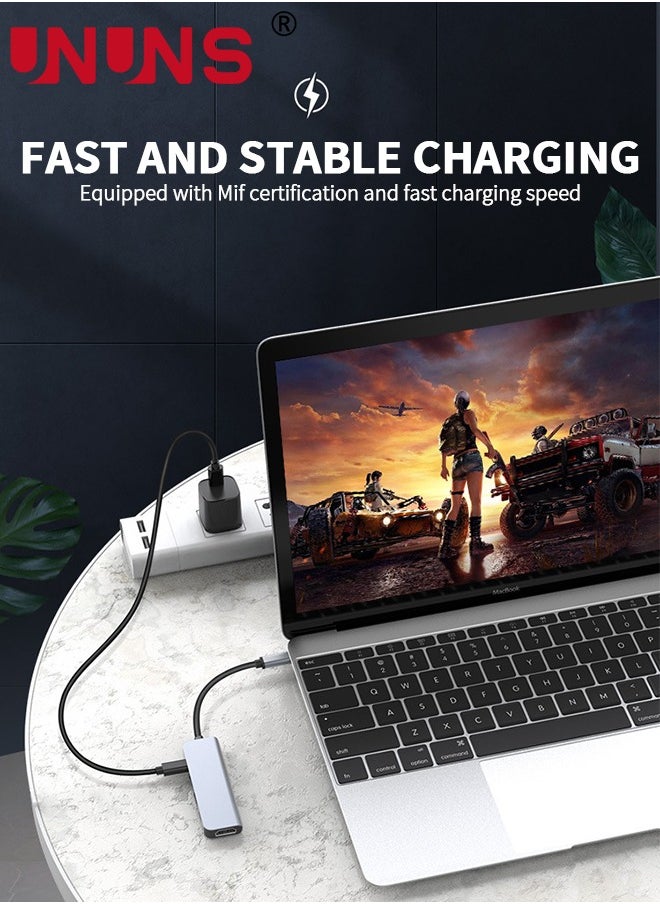 UNUNS - USB C Hub,5-in-1 Multiport Adapter With 4K HDMI,100W PD,USB3.0,USB2.0,Type-C,Hub Dongle For iPhone 15/Plus/Pro/Pro Max,MacBook Pro/Air,XPS,Other USB C Devices - Image 1
