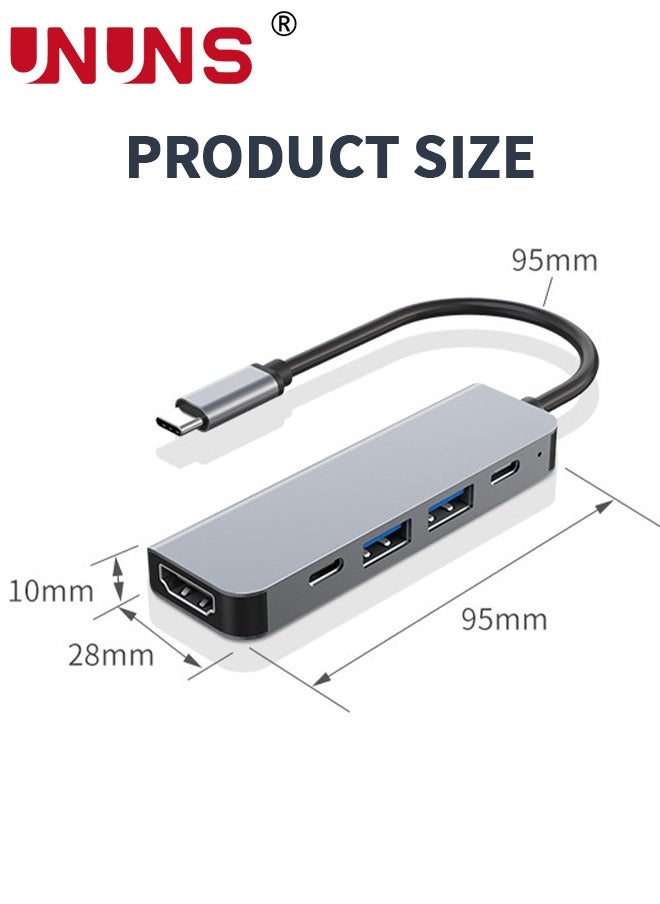 UNUNS - USB C Hub,5-in-1 Multiport Adapter With 4K HDMI,100W PD,USB3.0,USB2.0,Type-C,Hub Dongle For iPhone 15/Plus/Pro/Pro Max,MacBook Pro/Air,XPS,Other USB C Devices - Image 1