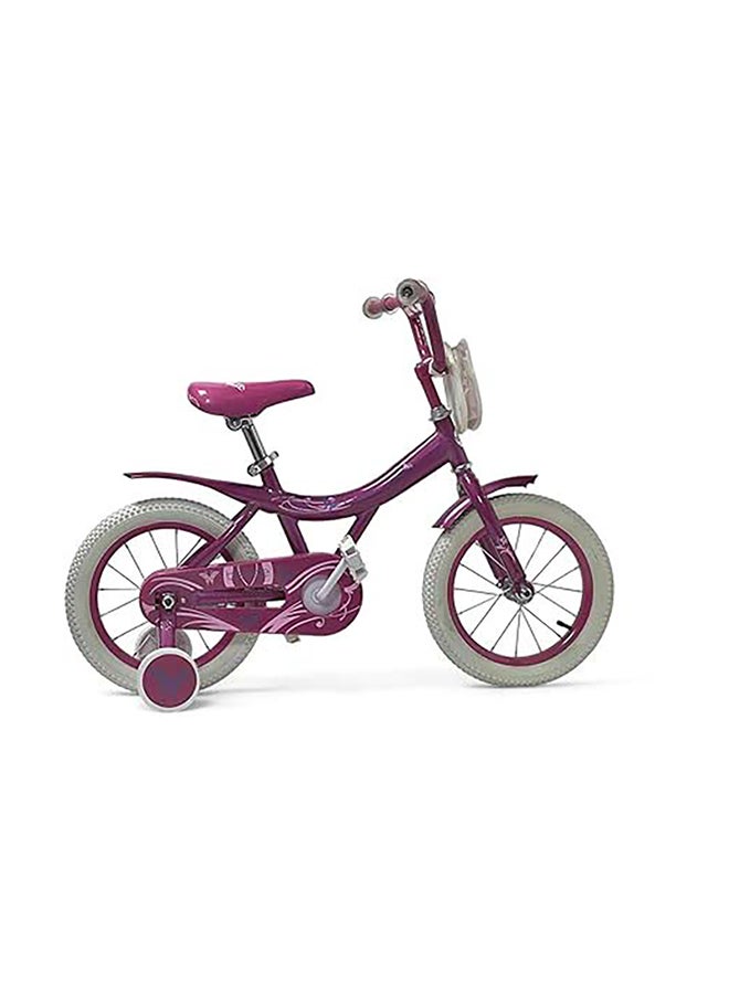 AL BADER Freestyle Kids Bike 14 Inch Bicycle for Girls Ages 5-7 Years, Purple Color, With Trainig Wheels, White Air Tires, With Small Bag, Hand & Foot Brakes. - Image 1