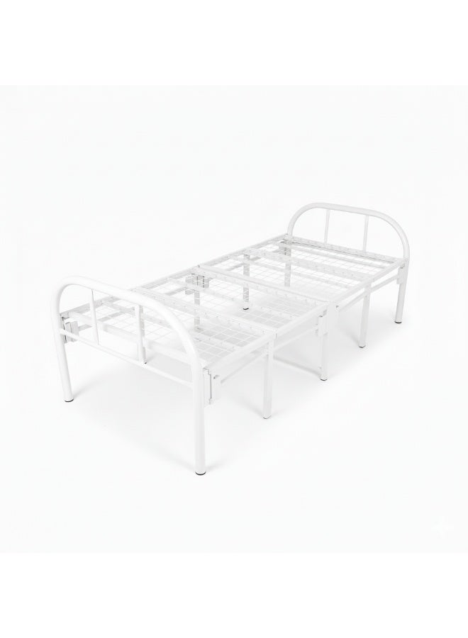 UNIKSAR Single Size Foldable Metal Platform Bed Frame, 90x190 cm Heavy-Duty Iron Slat Support, Space-Saving, No Box Spring Needed, Easy Assembly Guest Bed Base - Image 1