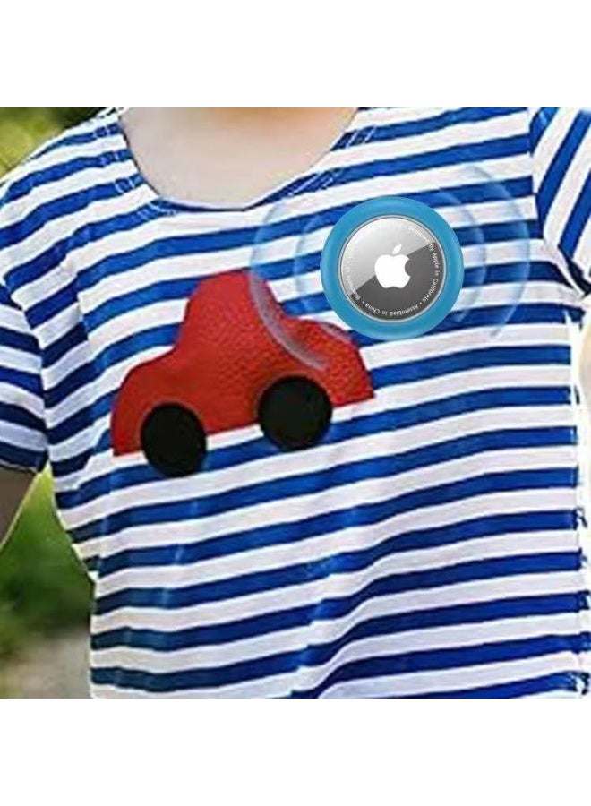 Compatible with Airtags Holder Kids Hidden,Silicone Case for AirTags with Invisible Pins, Anti Lost and Safety Pins Hidden Inside Clothes.Shoes.Backpack and Stroller for Children Elderly (Sky Blue) - Image 2