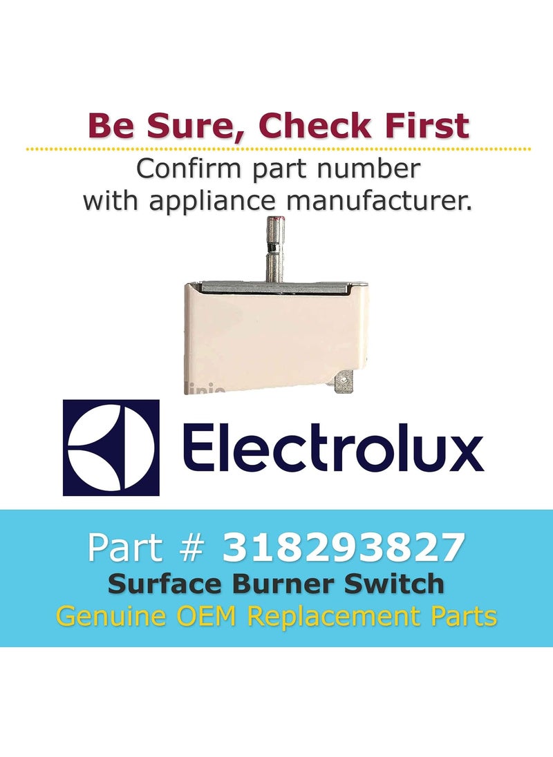 Electrolux GENUINE Electrolux 318293827 Surface Burner Switch  - Image 2