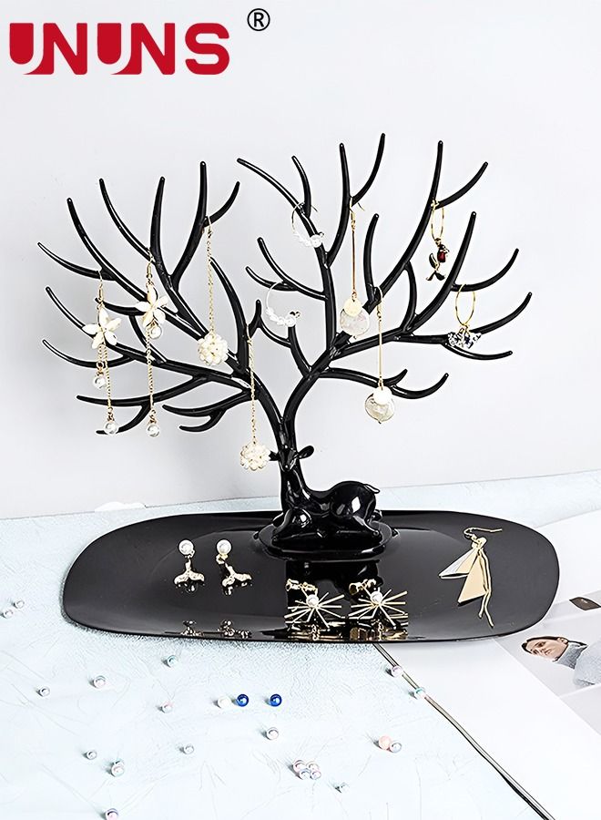 UNUNS حامل عرض المجوهرات، منظم مجوهرات بتصميم قرن الغزال، تخزين الملحقات لأقراط الخاتم والقلادة والسوار، مناسب لغرف المعيشة والحمامات والمكاتب - Image 4