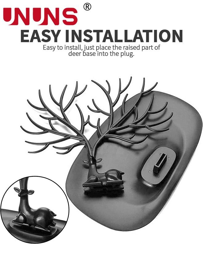 UNUNS حامل عرض المجوهرات، منظم مجوهرات بتصميم قرن الغزال، تخزين الملحقات لأقراط الخاتم والقلادة والسوار، مناسب لغرف المعيشة والحمامات والمكاتب - Image 3