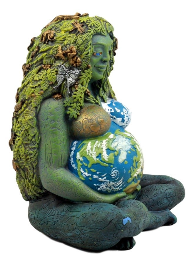 Ebros Gift Millennial Gaia Earth Mother Goddess Te Fiti Statue 7" Tall by Oberon Zell (Earth Green) - Image 2