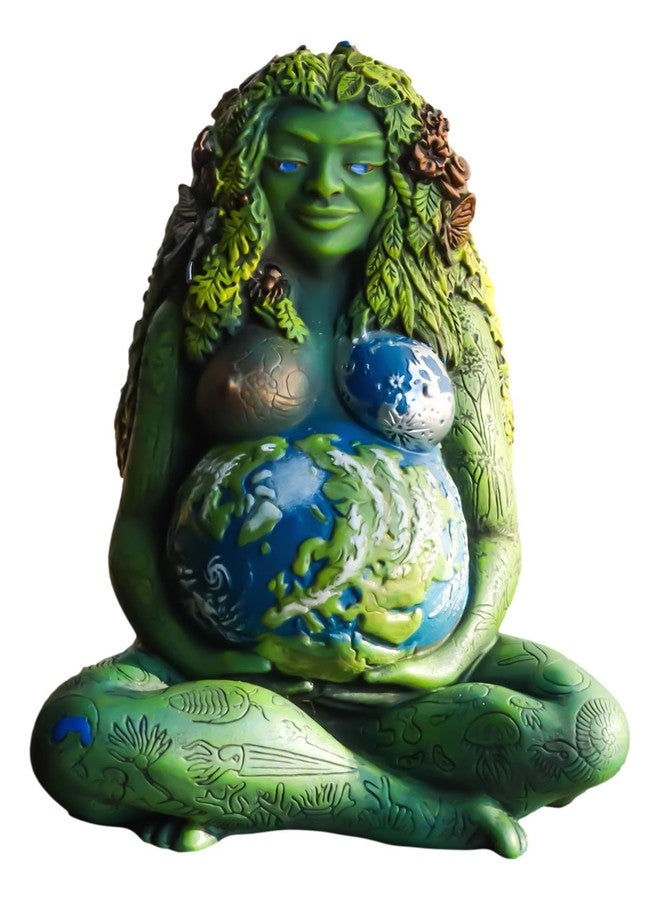 Ebros Gift Millennial Gaia Earth Mother Goddess Te Fiti Statue 7" Tall by Oberon Zell (Earth Green) - Image 1