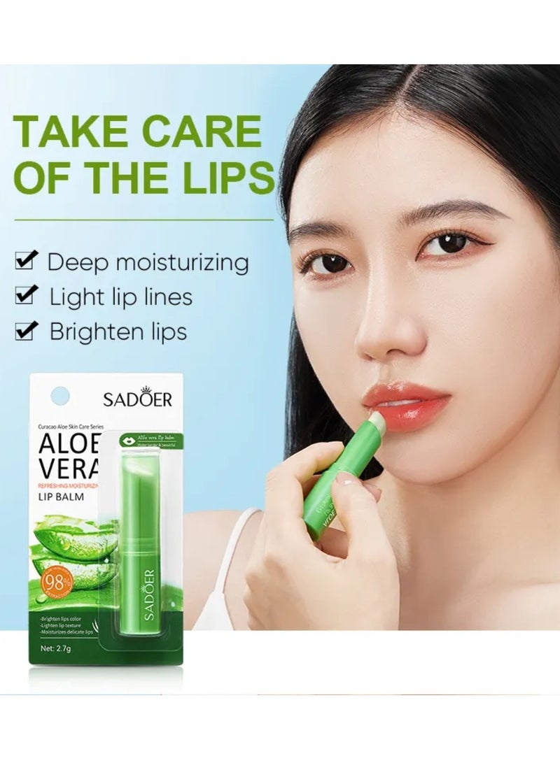 SADOER Aloe Vera Refreshing Moisturizing Lip Balm - Image 4