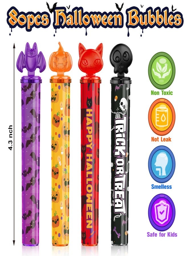 Shemira 160pcs Halloween Bubble Wands, Halloween Party Favors for Kids, Halloween Goodie Bags Fillers, Trick Or Treating Toys Bulk, for Kids, Halloweens' Miniatures Prizes - Image 2