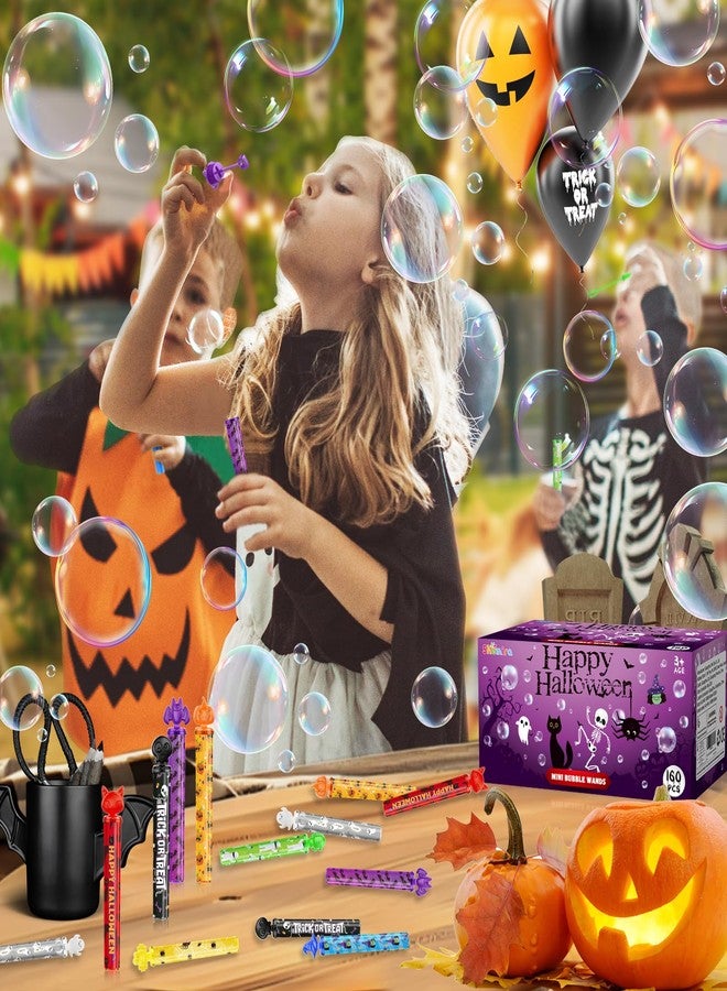Shemira 160pcs Halloween Bubble Wands, Halloween Party Favors for Kids, Halloween Goodie Bags Fillers, Trick Or Treating Toys Bulk, for Kids, Halloweens' Miniatures Prizes - Image 5