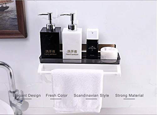 GREEYA Bathroom Wall Organizer - Shower Caddy Wall Mounted Adhesive with Towel Rack - Multipurpose Shampoo Holder for Shower Storage - NO Drilling - Image 4