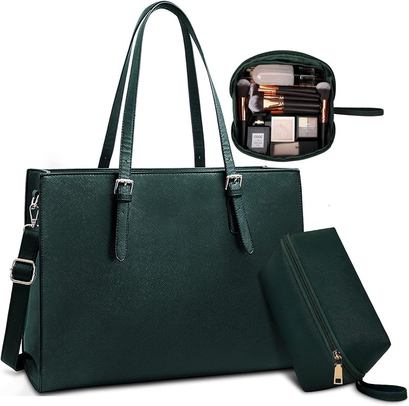 NUBILY Laptop Bag for Women Waterproof Lightweight Leather 15.6 Inch Computer Tote Bag - Image 1