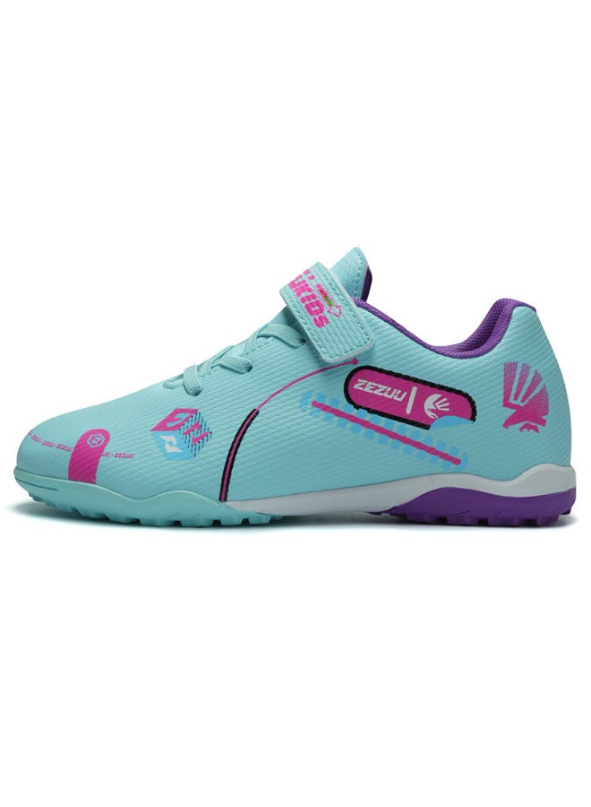 Moonlight Children's Football Shoes Lace-free Velcro Tf Rubber Sole Indoor And Outdoor Lawn Training Shoes For Primary And Secondary School Students