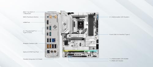 ASRock Intel Core Ultra Z890 Steel Legend WiFi 7 ATX LGA1851RL-ILM Motherboard DDR5 M.2 PCle 5.0 ARGB SATA3 6.0 Gb/s Thunderbolt - Image 5