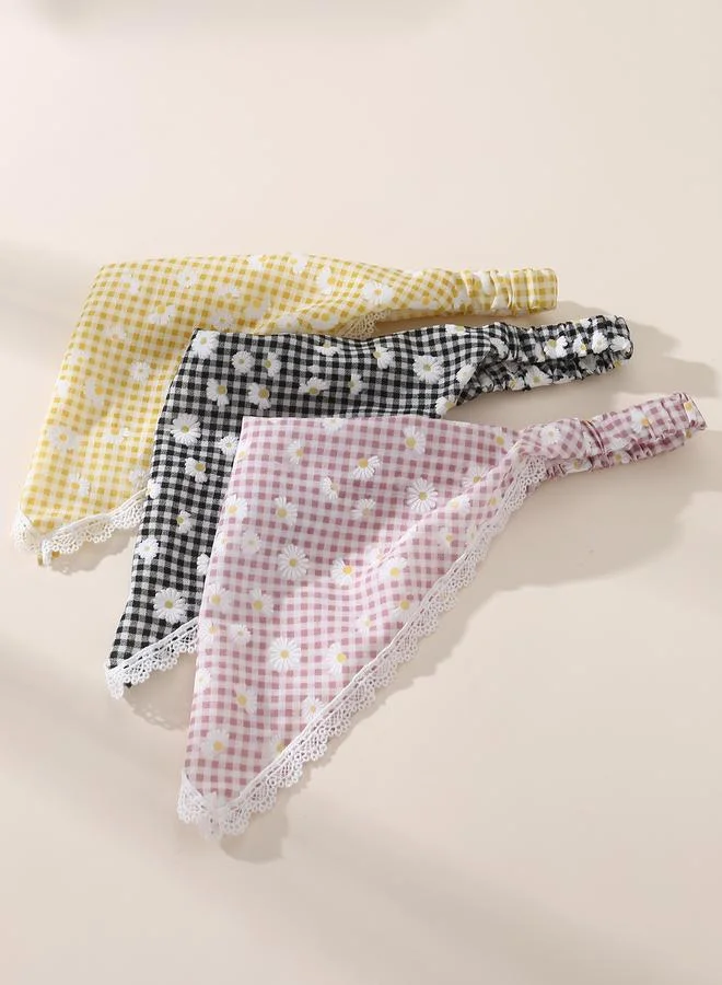 Take Two Set of 3 - Floral Print Triangle Headband