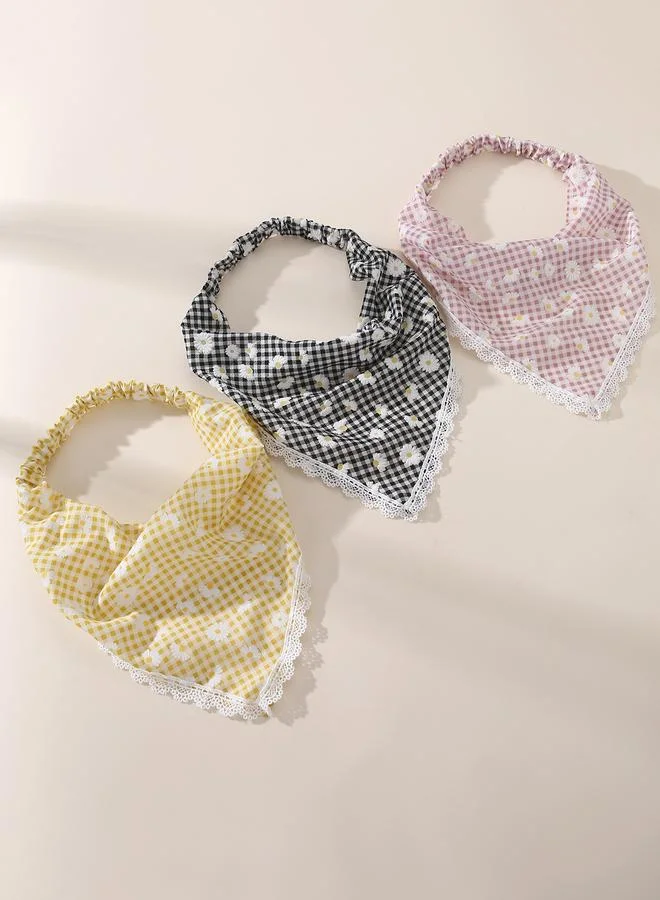 Take Two  Set of 3 - Floral Print Triangle Headband for Women | Best Price UAE