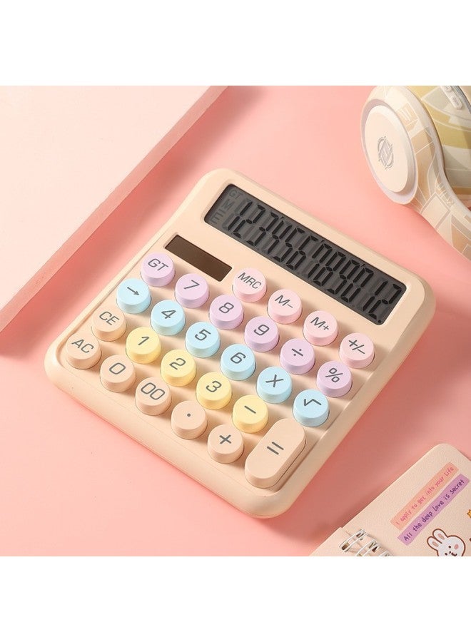 New High-value Mechanical Keyboard Calculator 12-digit Large Screen Portable Computer For Student Exam