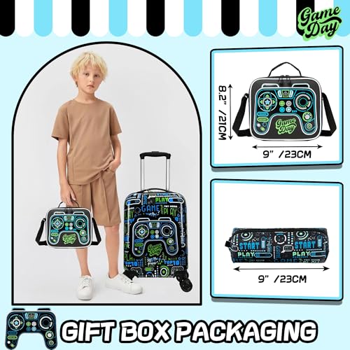 Inprof Kid’s Luggage Set 5 Piece Suitcase Set 16’’ Hardside Luggage with Spinner Wheels Girls Boys Carry on Luggage Travel Rolling Luggage Airline Approved - Image 4