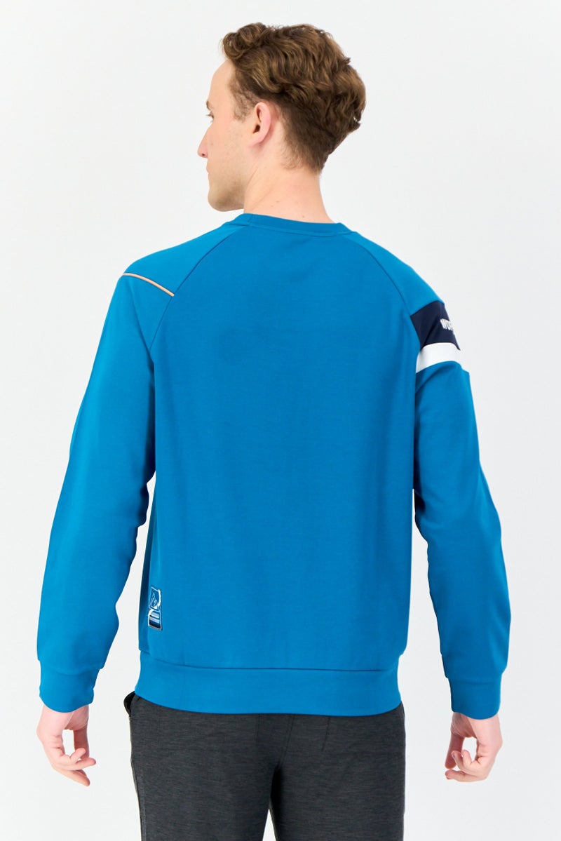 GIORDANO G-Motion Men Sportswear Fit Long Sleeves Training Sweatshirt, Teal Blue  - Image 4