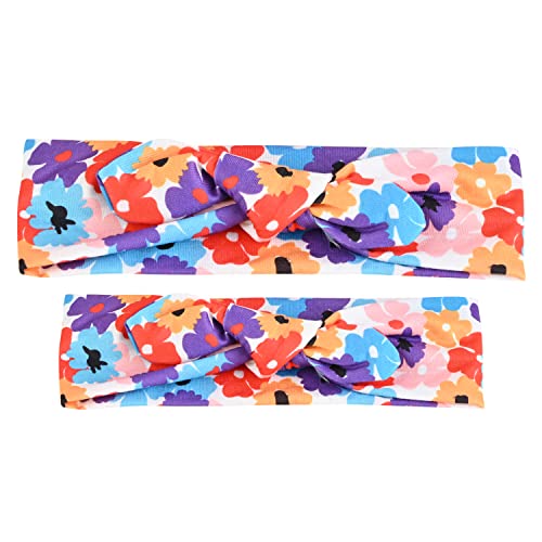 Arendelle White Floral Mother & Daughter Hairband Combo with Top Knot [AHA313] - Image 2