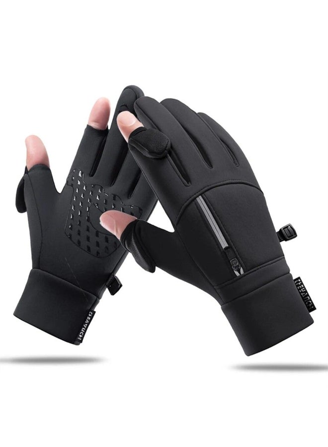 Winter Warm Touch Screen Gloves Outdoor Windproof Waterproof Cold-proof Gloves Men Driving Cycling Fishing Ski Gloves 