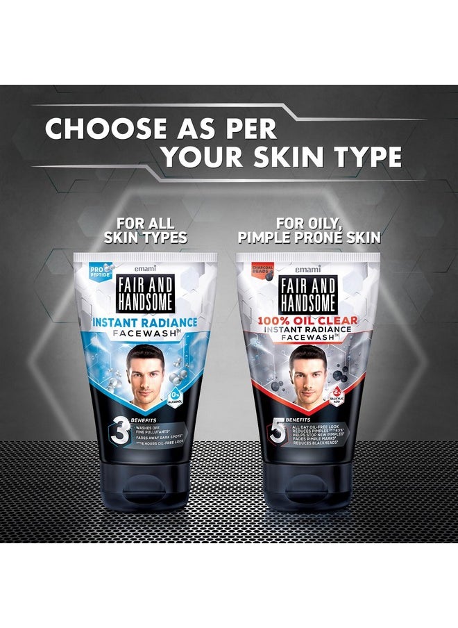 Fair and Handsome Instant Radiance Oil Clear Face Wash | All Day Oil-Free Look | Fades Pimple Marks | Reduces Blackheads | With 2% Salicylic Acid | 150Gm  - Image 4