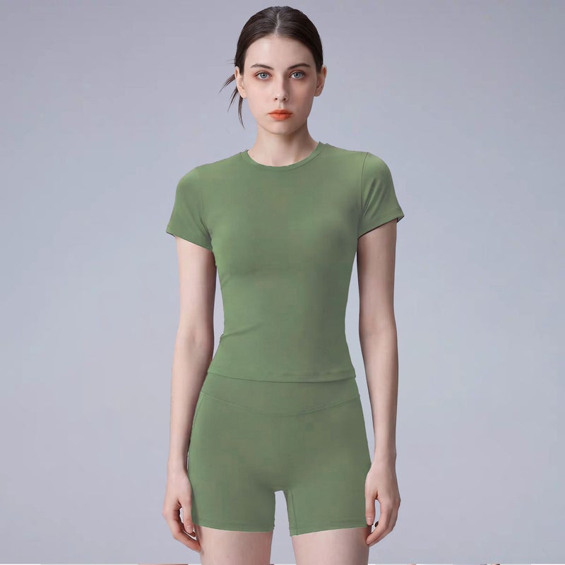 Women's Breathable Quick-Dry Yoga T-Shirt, Short Sleeve, Slim Fit, High Stretch - Image 4