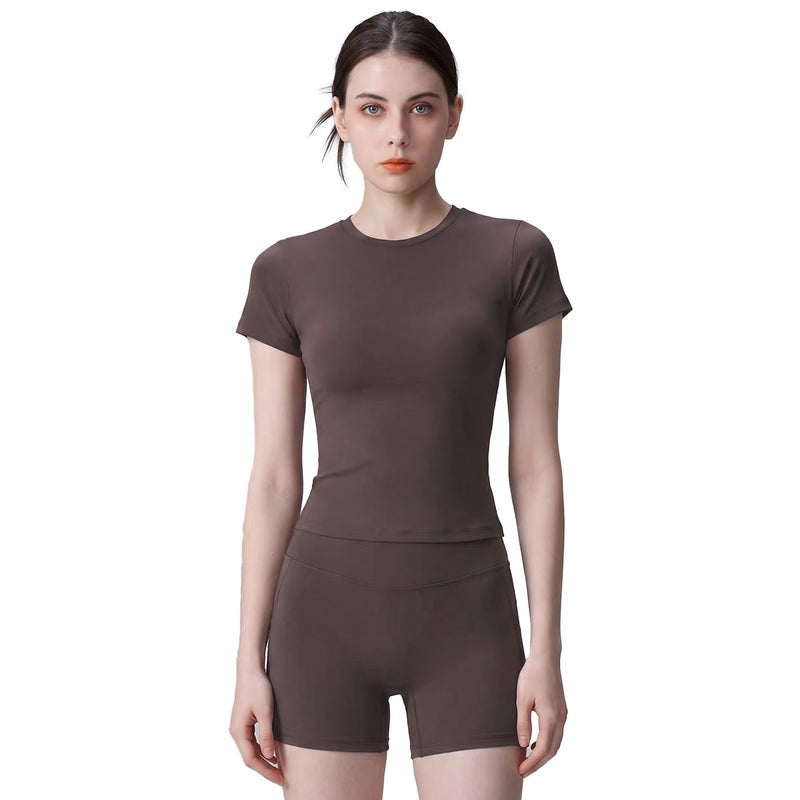 Women's Breathable Quick-Dry Yoga T-Shirt, Short Sleeve, Slim Fit, High Stretch - Image 1