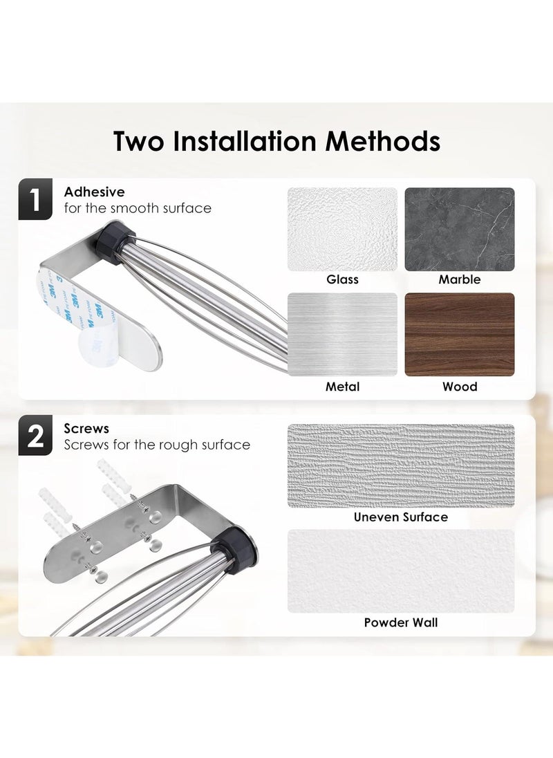Bluejw - Paper Towel Holder Under Cabinet Self Adhesive Hanging Paper Towel Rack For Large Roll Paper Stainless Steel Paper Towel Bar Or Kitchen Bathroom - Image 1