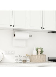 Bluejw Paper Towel Holder Under Cabinet Self Adhesive Hanging Paper Towel Rack For Large Roll Paper Stainless Steel Paper Towel Bar Or Kitchen Bathroom  - Image 5