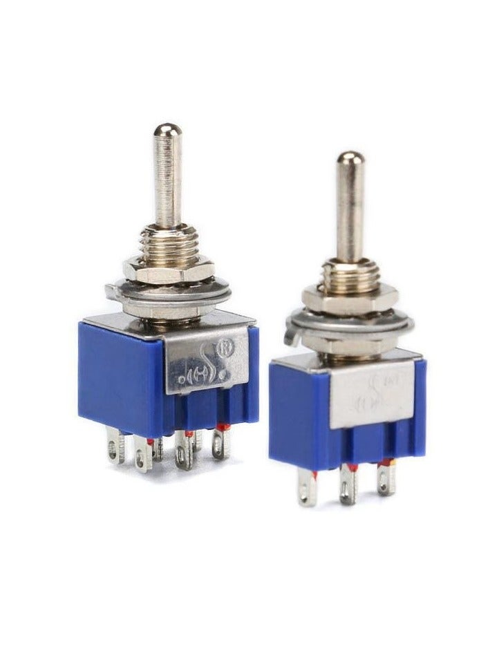 المفاتيح المصغرة إم تي إس - ٢٠٣ ذات ستة أطراف مزدوجة القطب مزدوجة الرمي تشغيل - إيقاف - تشغيل بقدرة ستة أمبير و١٢٥ فولت تيار متردد - Image 1