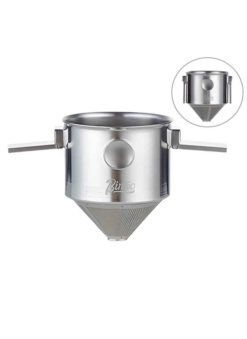 Bincoo Double Mesh Pour Over Stainless-Steel  Collapsible Coffee Dripper, Reusable Portable Pour Over Coffee Filter with Collapsible Arms, Paperless Mini Coffee Maker for Home Camping Travel Office  - Image 1