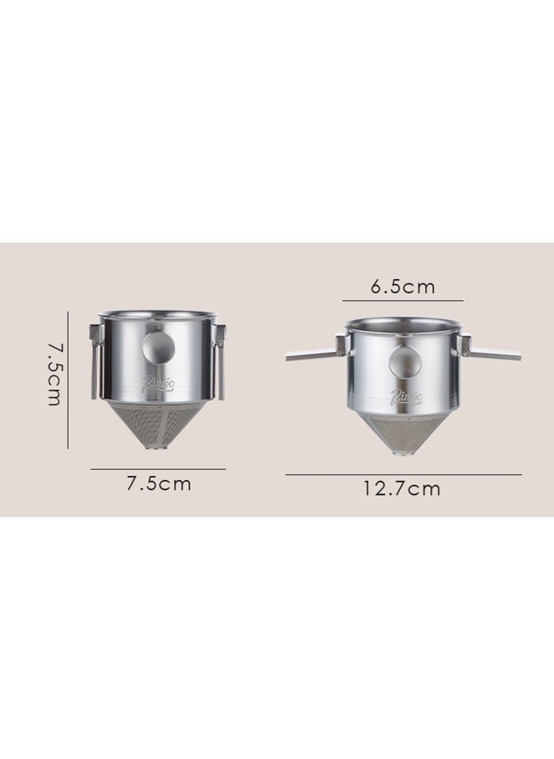Bincoo Double Mesh Pour Over Stainless-Steel  Collapsible Coffee Dripper, Reusable Portable Pour Over Coffee Filter with Collapsible Arms, Paperless Mini Coffee Maker for Home Camping Travel Office  - Image 4