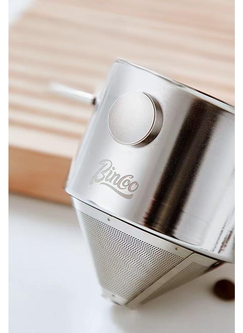 Bincoo Double Mesh Pour Over Stainless-Steel  Collapsible Coffee Dripper, Reusable Portable Pour Over Coffee Filter with Collapsible Arms, Paperless Mini Coffee Maker for Home Camping Travel Office - Image 2