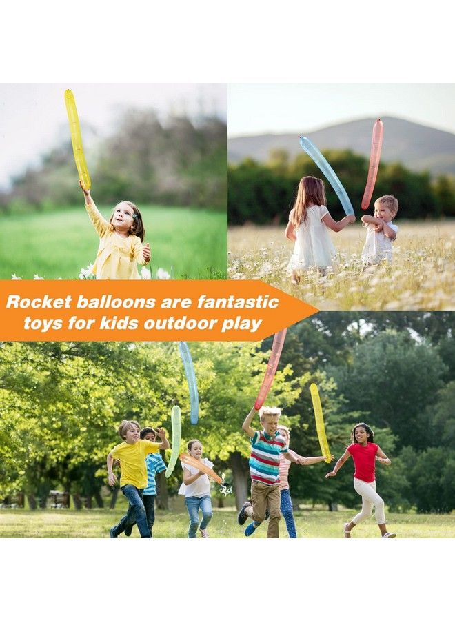 YHmall 100Pcs Rocket Balloons With Two Free Air Pump Giant Rocket Balloons For Parties (Red) - Image 5