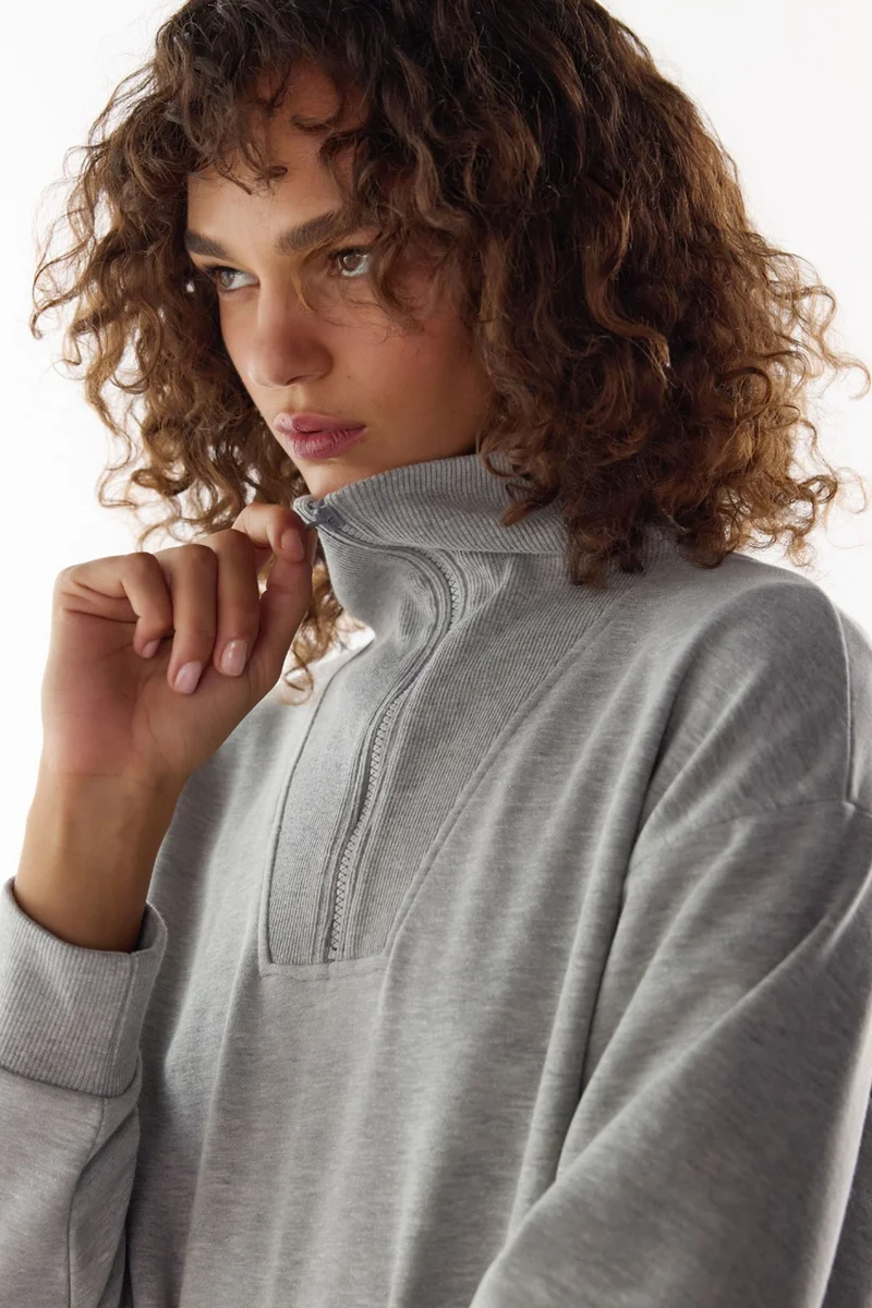 بنتي PENTI Half-Zip Brushed Sweatshirt