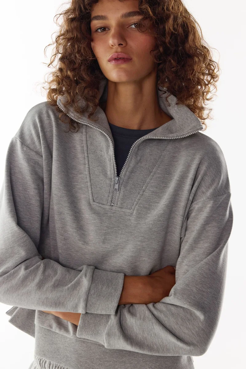 بنتي PENTI Half-Zip Brushed Sweatshirt