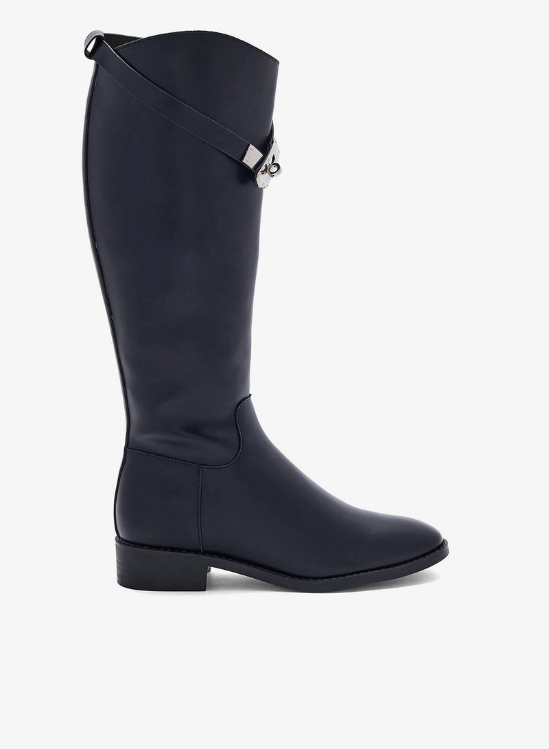 ELLA Buckle Detail Knee Length Boots - Image 1