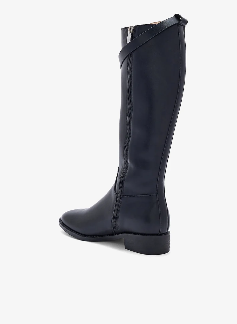 ELLA Buckle Detail Knee Length Boots