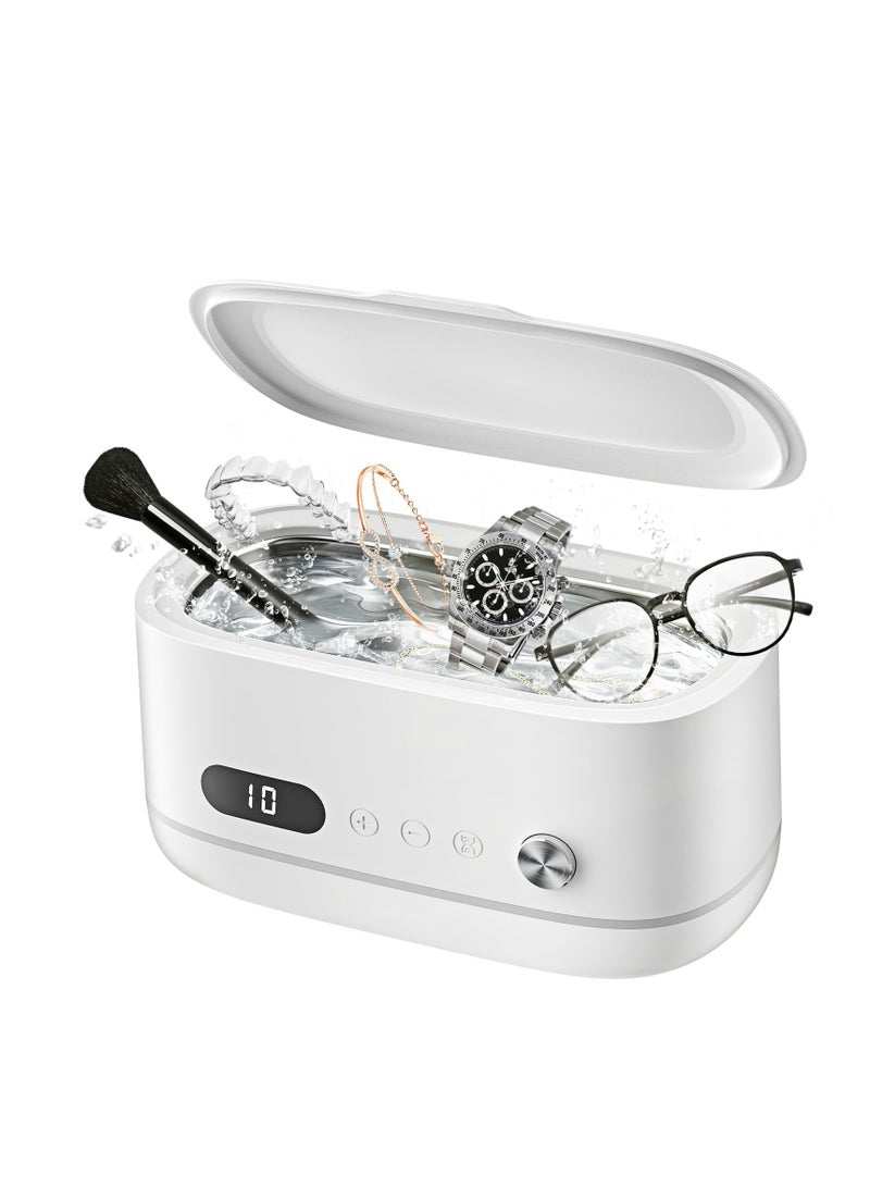 SOLARAE Ultrasonic Cleaner,Professional 500ml Jewelry Cleaner with 45000Hz Frequency, Basket, and 10 Digital Timer Settings for Rings, Glasses, Watches, and Dentures Cleaning - Image 1
