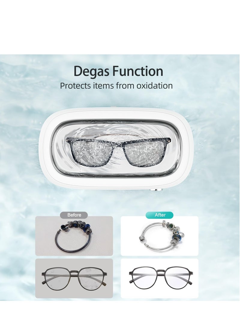 SOLARAE Ultrasonic Cleaner,Professional 500ml Jewelry Cleaner with 45000Hz Frequency, Basket, and 10 Digital Timer Settings for Rings, Glasses, Watches, and Dentures Cleaning - Image 2