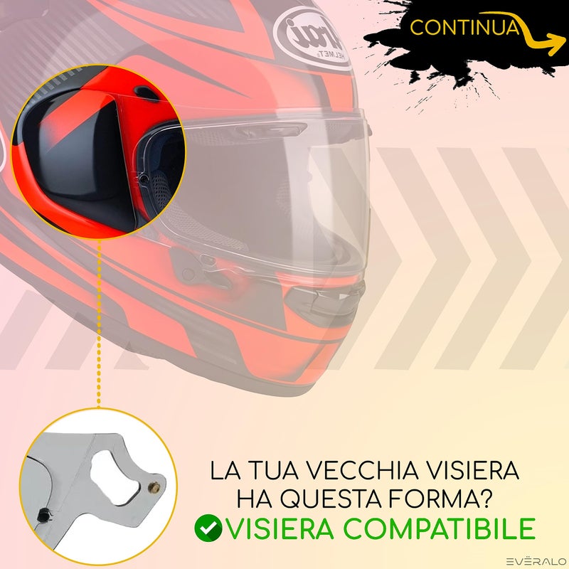 Generic Everalo Compatible with Arai Rx7v Visor - Vas v - Chaser X - Rx7x - Quantum X - Quantic - Signet X - Defiant X - Concept X - Profile V - Qv Pro Vas - Helmet Visor Pinlock Ready (Clear)  - Image 2