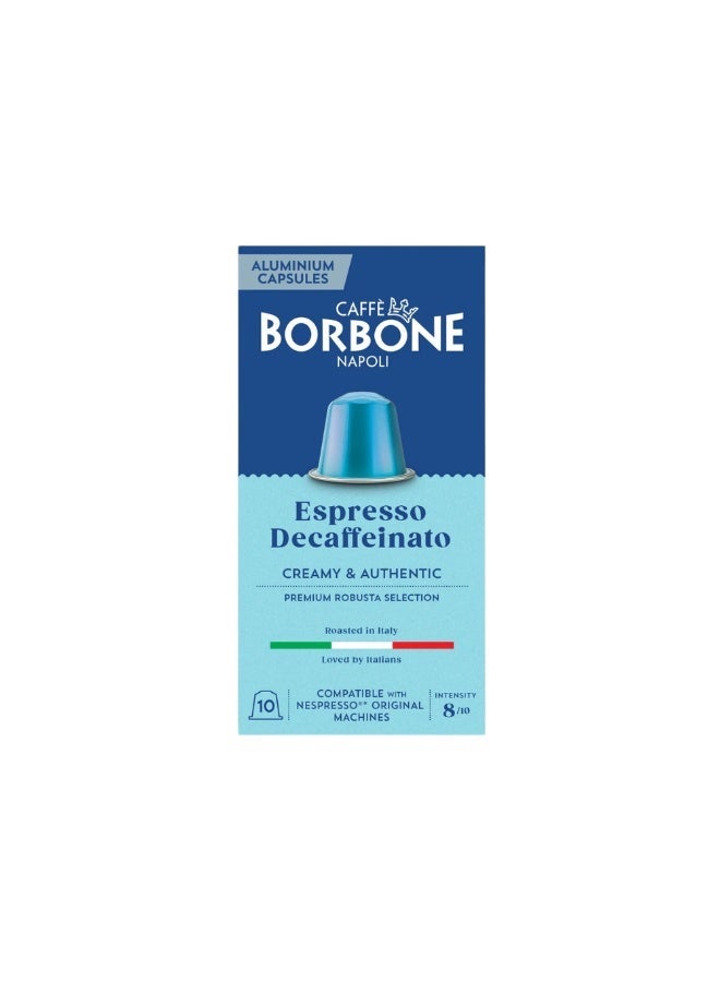 CAFFE BORBONE Caffè Borbone Decaffeinated Coffee Capsules Aluminum Compatible with Nespresso Original Machines Medium Roast Italian Espresso – 50 Capsules - Image 1